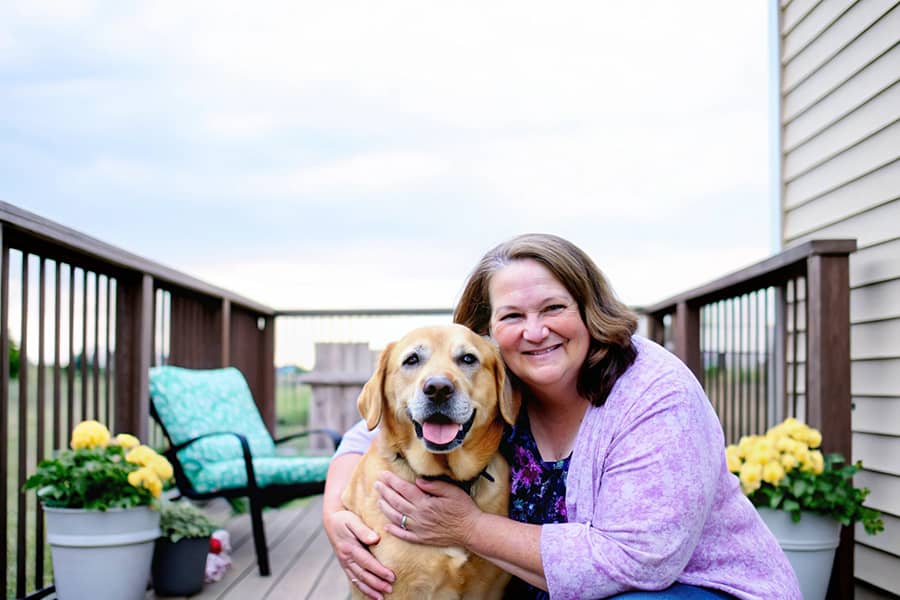 Lady and her dog