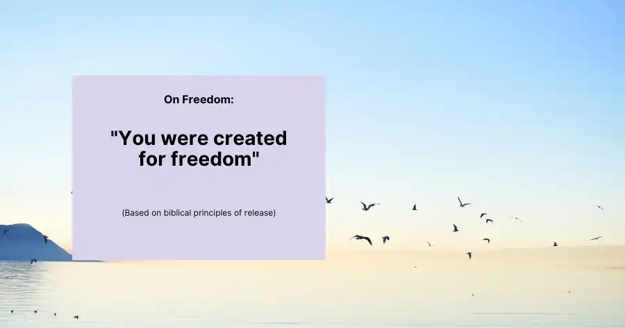 Salvation Debt - "You were created for freedom" (based on biblical principles of release)